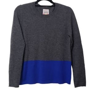 Color block gray and blue sweater
